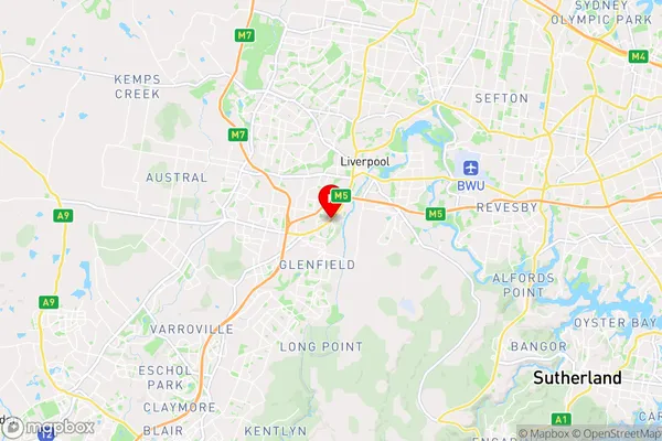 Casula,New South Wales Area Map