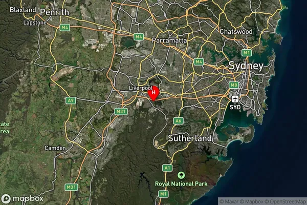 Hammondville,New South Wales Satellite Map