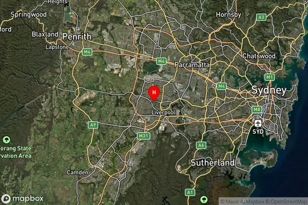 Mount Pritchard,New South Wales Satellite Map