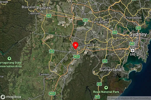 Prestons,New South Wales Satellite Map