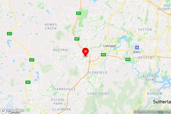 Prestons,New South Wales Area Map