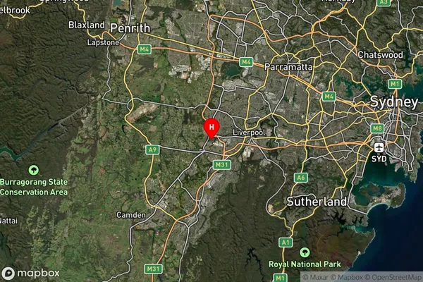 Hoxton Park,New South Wales Satellite Map