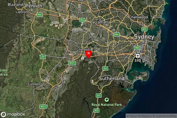 Holsworthy,New South Wales Satellite Map