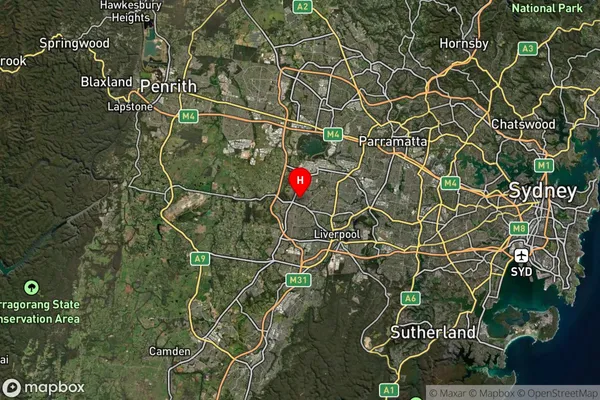 Edensor Park,New South Wales Satellite Map