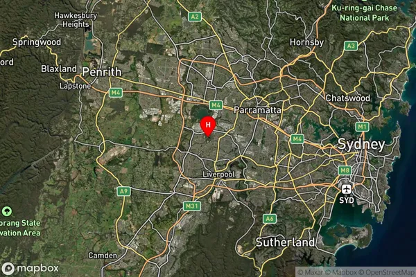 Prairiewood,New South Wales Satellite Map