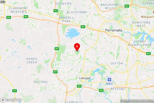 Prairiewood,New South Wales Area Map