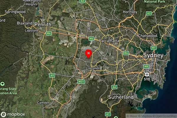 St Johns Park,New South Wales Satellite Map