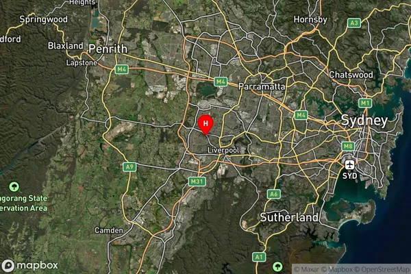 Bonnyrigg,New South Wales Satellite Map