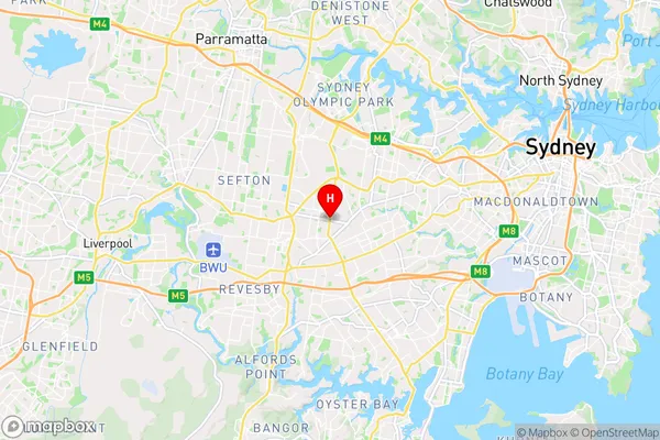 Greenacre,New South Wales Area Map