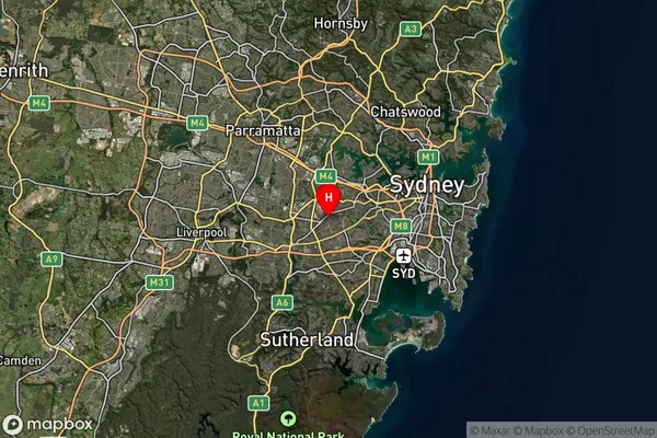 Belfield,New South Wales Satellite Map