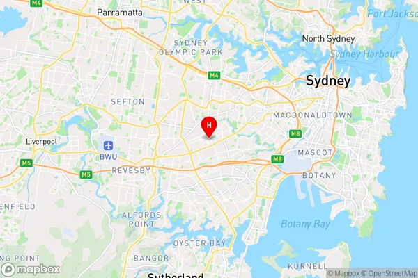 Belmore,New South Wales Area Map