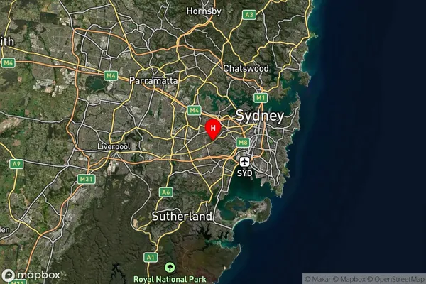 Canterbury,New South Wales Satellite Map