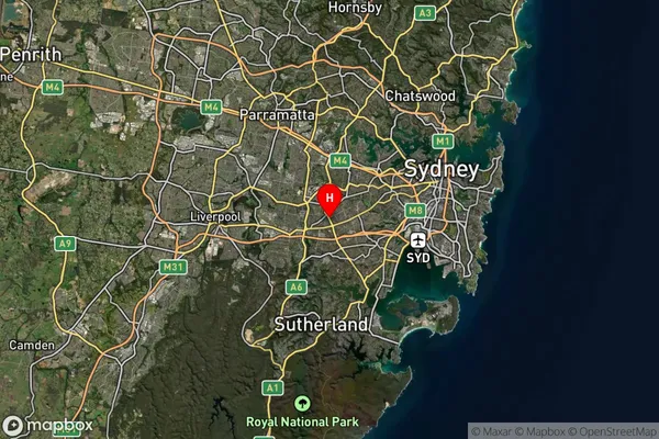 Wiley Park,New South Wales Satellite Map