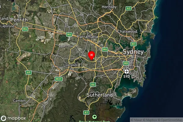 Yagoona,New South Wales Satellite Map