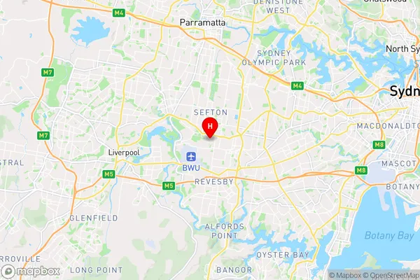 Yagoona West,New South Wales Area Map