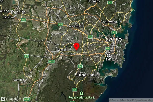 Condell Park,New South Wales Satellite Map