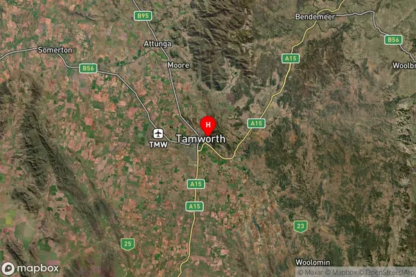 East Tamworth,New South Wales Satellite Map