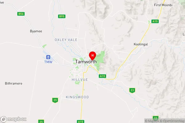 East Tamworth,New South Wales Area Map