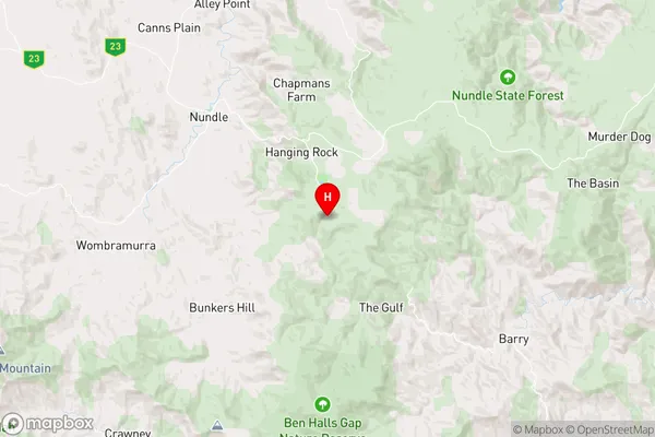 Hanging Rock,New South Wales Area Map