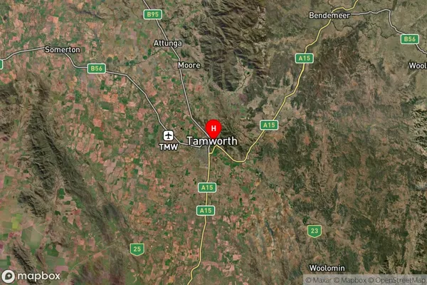 Tamworth,New South Wales Satellite Map