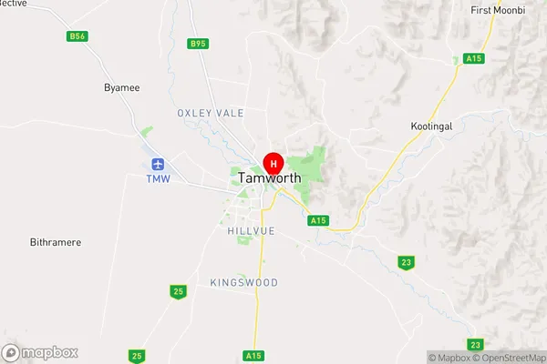 Tamworth,New South Wales Area Map