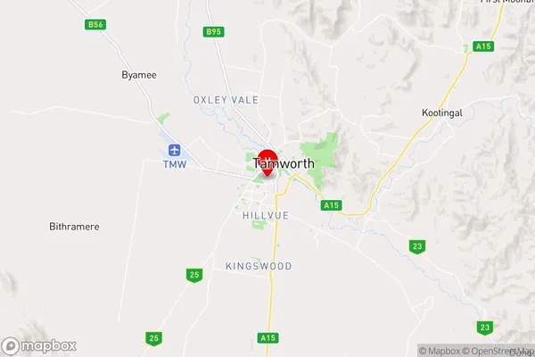 West Tamworth,New South Wales Area Map