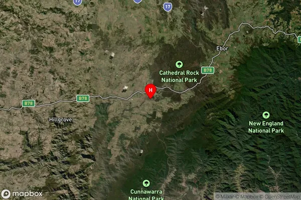 Wollomombi,New South Wales Satellite Map