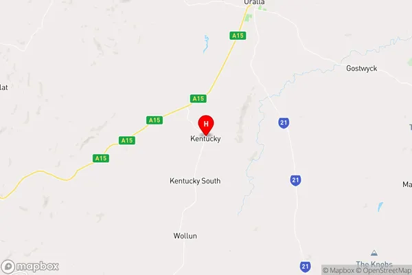 Kentucky,New South Wales Area Map