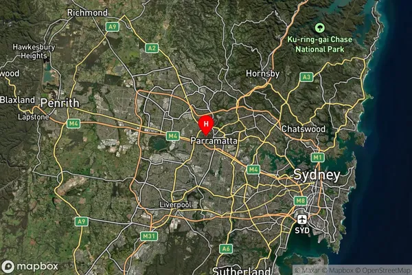 Westmead,New South Wales Satellite Map