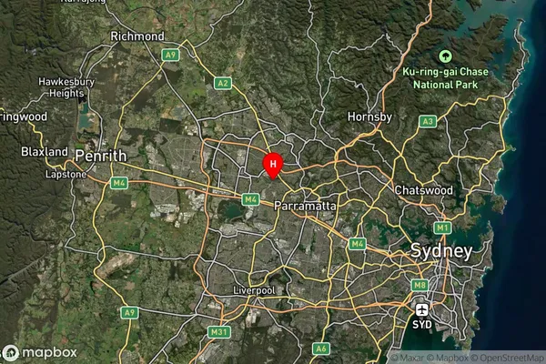 Toongabbie,New South Wales Satellite Map