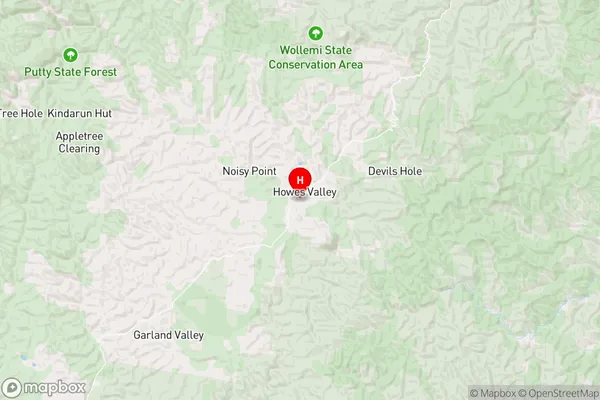 Howes Valley,New South Wales Area Map