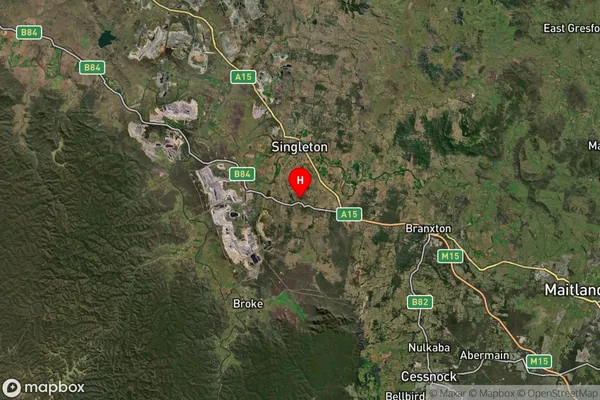 Singleton Milpo,New South Wales Satellite Map