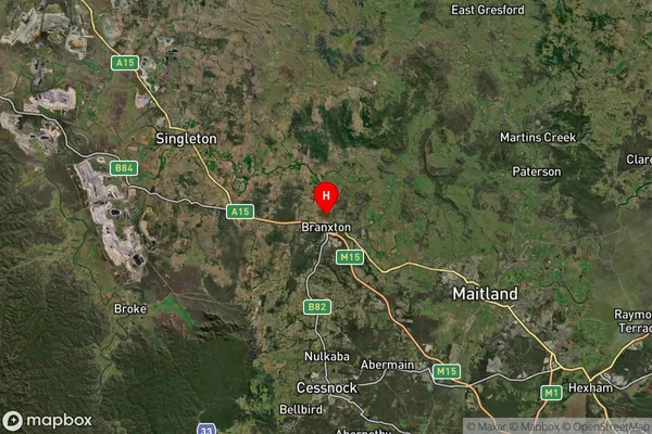 Branxton,New South Wales Satellite Map