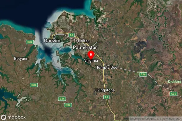 Virginia,Northern Territory Satellite Map