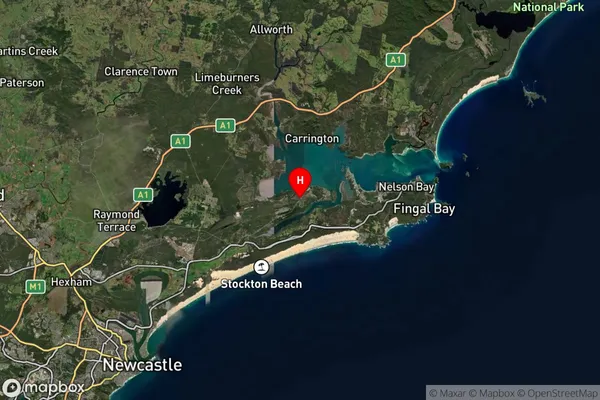 Tanilba Bay,New South Wales Satellite Map