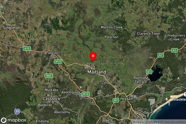 Aberglasslyn,New South Wales Satellite Map