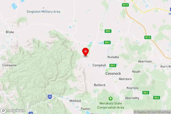 Pokolbin,New South Wales Area Map