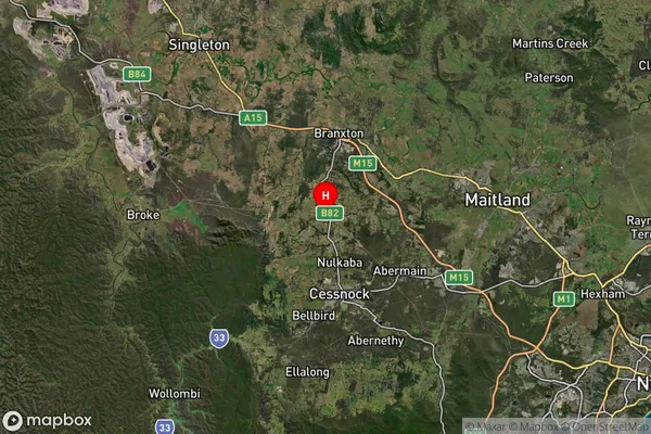 Rothbury,New South Wales Satellite Map