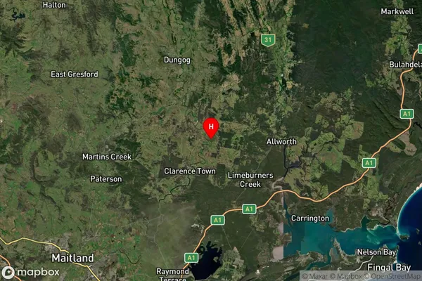 Glen Martin,New South Wales Satellite Map