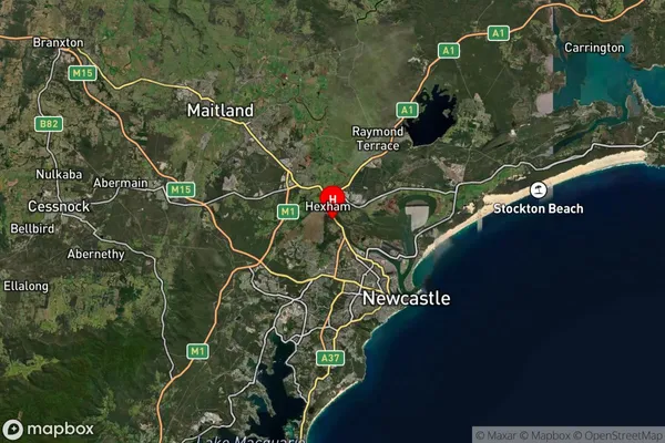 Hexham,New South Wales Satellite Map