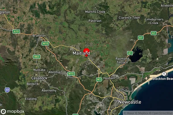 East Maitland,New South Wales Satellite Map