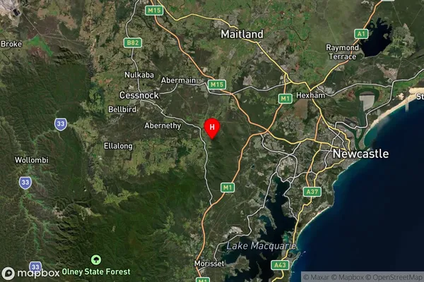 Mulbring,New South Wales Satellite Map