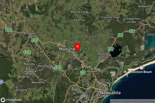 Tenambit,New South Wales Satellite Map