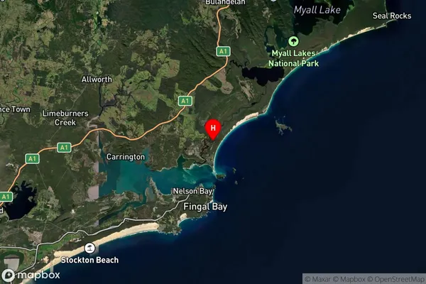 Hawks Nest,New South Wales Satellite Map