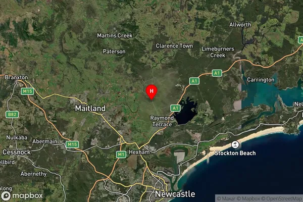 Nelsons Plains,New South Wales Satellite Map