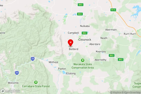 Bellbird,New South Wales Area Map