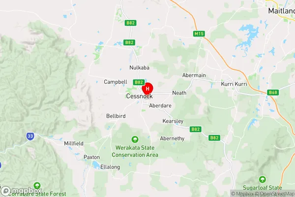 Cessnock,New South Wales Area Map