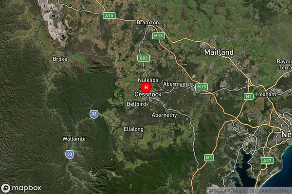 Cessnock West,New South Wales Satellite Map