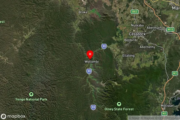 Wollombi,New South Wales Satellite Map