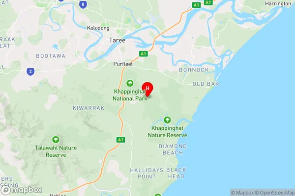 Koorainghat,New South Wales Area Map